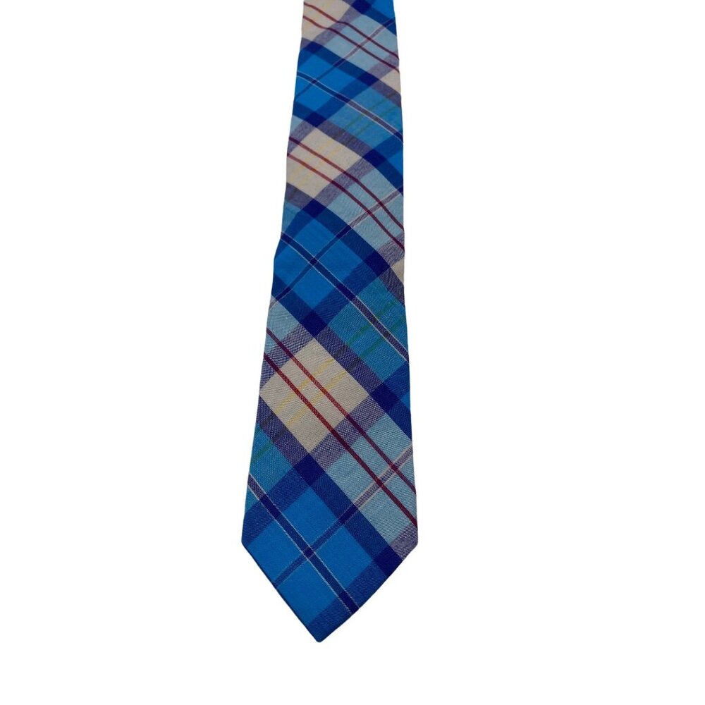 Skinny‎ Tie Madness Mens Blue Plaid Cotton Necktie Counting Crowbars SKM2035